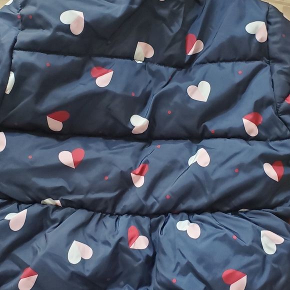 Girl's Jacket size 4T- blue with little hearts - Picture 4 of 5